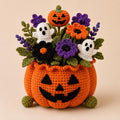 Crochet Halloween Flower Pot Pattern PDF, Pumpkin Ghost Flower Arrangement, Halloween Crochet Pattern, Fall Decor, Digital Download