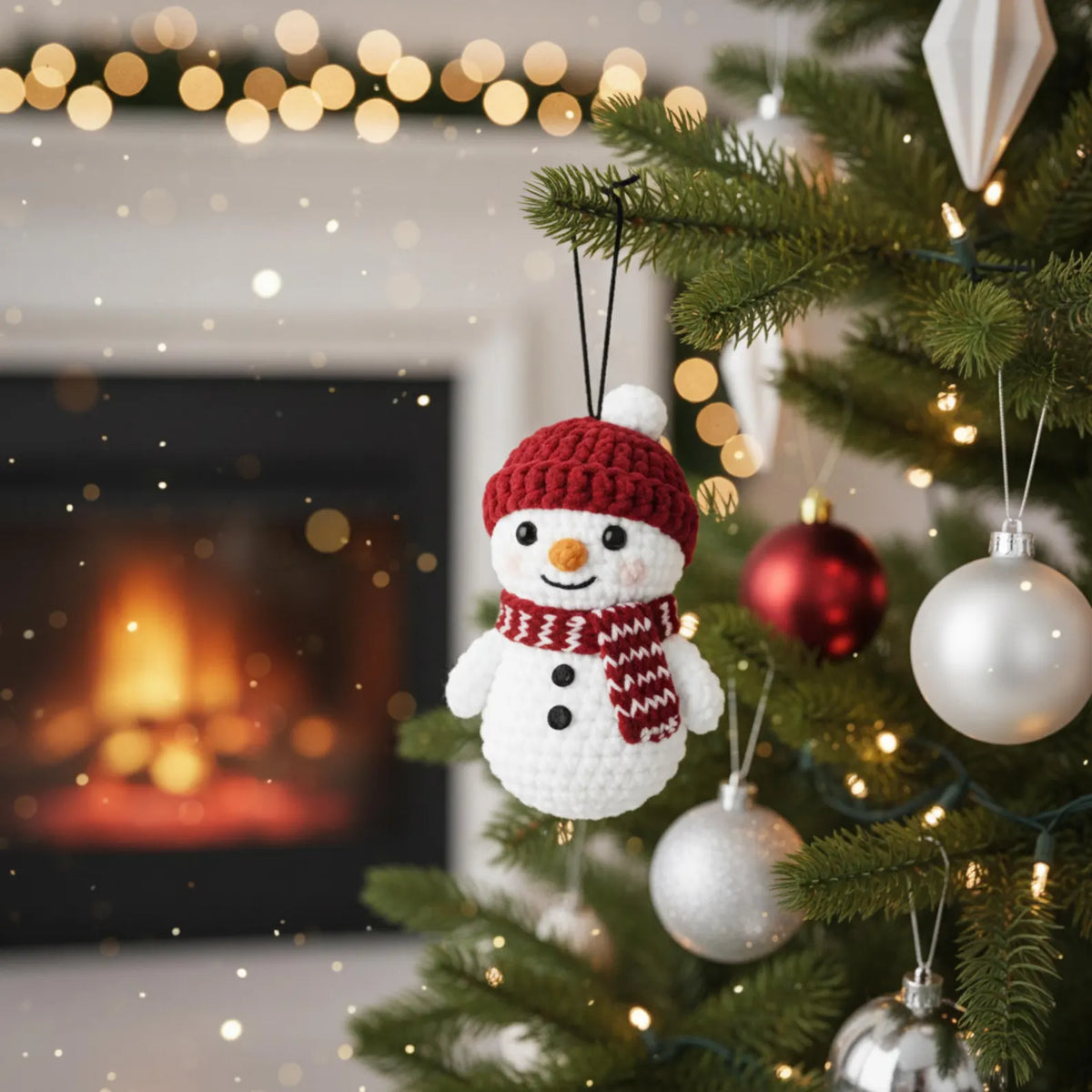 Christmas Snowman Amigurumi Crochet Pattern Large & Mini Valentine gift Holiday Decor Keychain (English pattern)